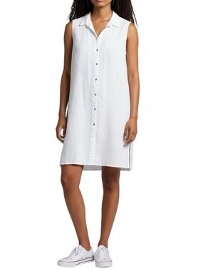 Contemporaine Simons linen button down shirt dress size L like new condition